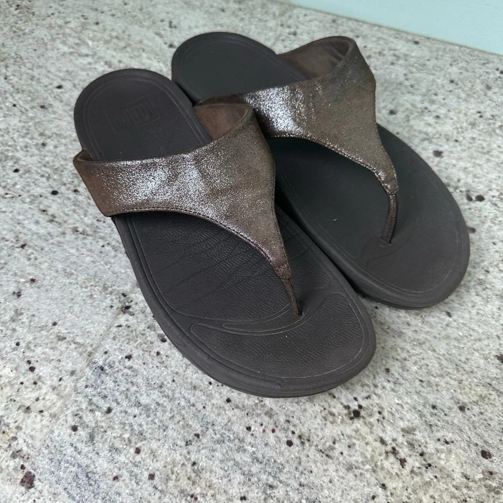 Fitflop Lulu Shimmer Black Silver Microwobbleboard - Picture 1 of 5